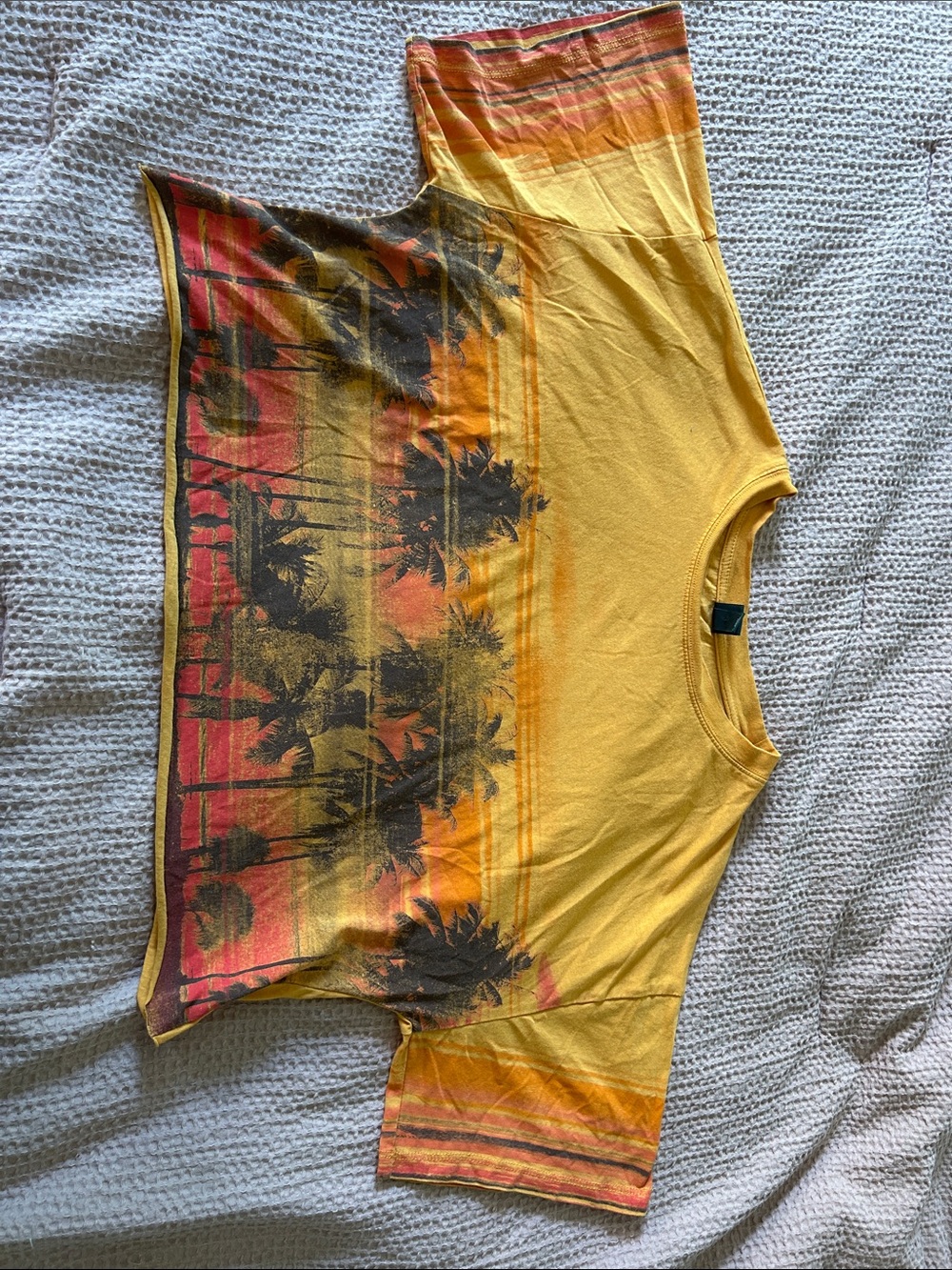 wild fable Yellow Orange Tropical Palm Short Sleeve Tee